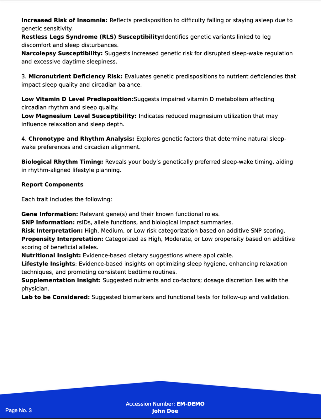 Strata Sleep & Recovery Genomic Panel