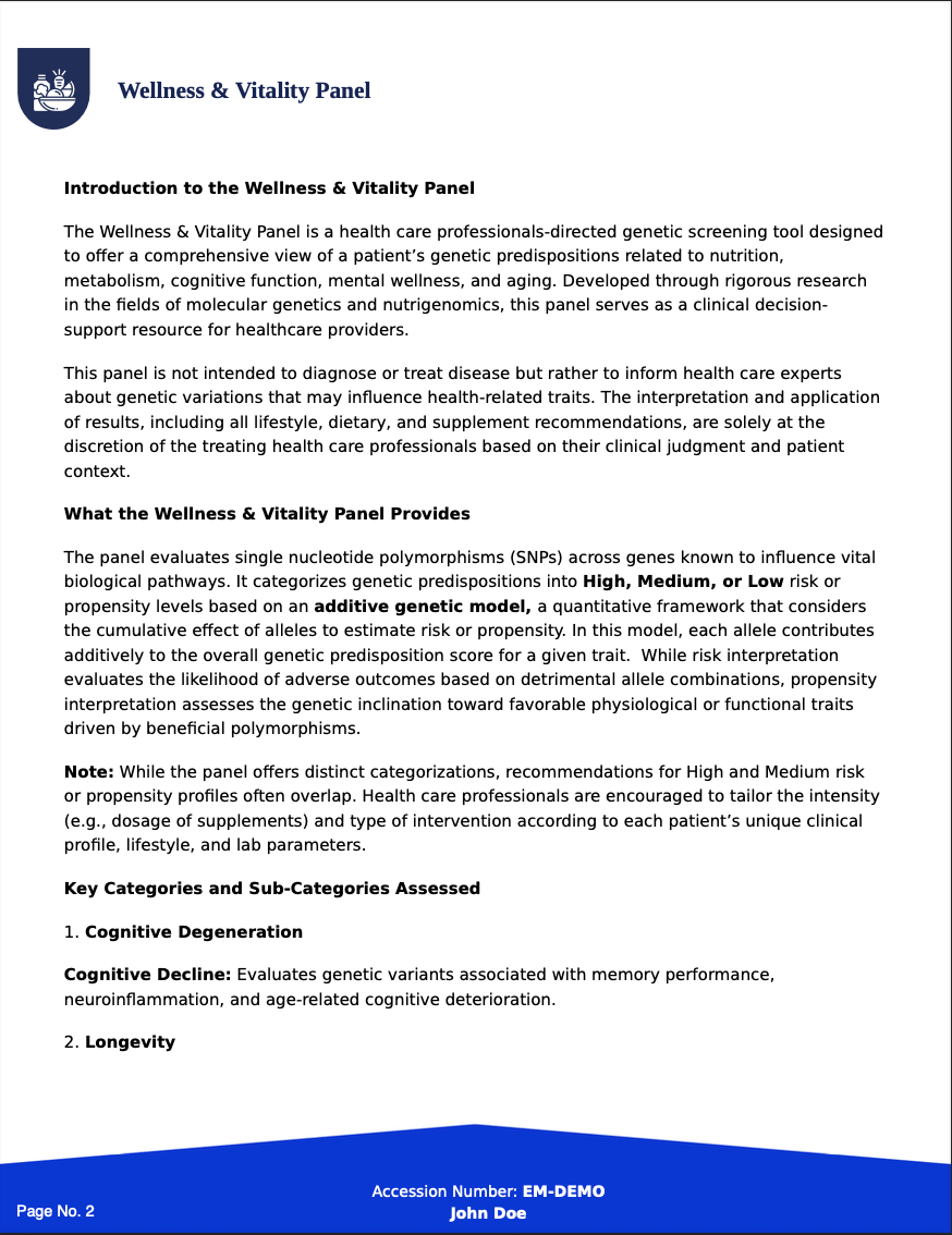 Strata Wellness & Longevity Panel