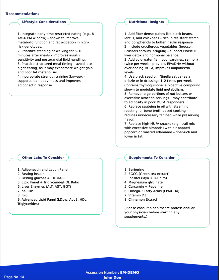 Strata Metabolic & Nutrition Blueprint Panel