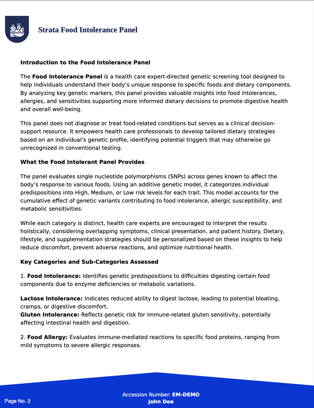 Strata Intolerances & Sensitivities Panel