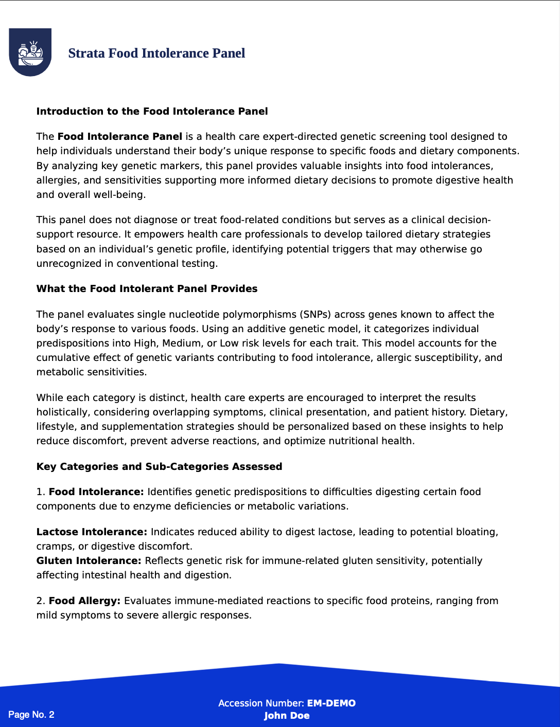 Strata Intolerances & Sensitivities Panel
